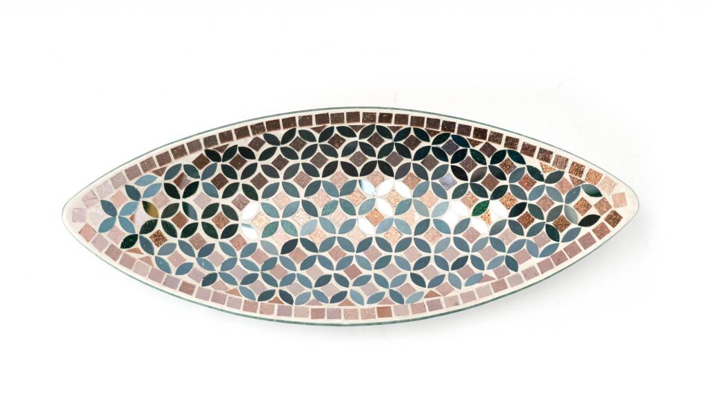 Get well soon Big Colored Mosaic Oval Glass Plate