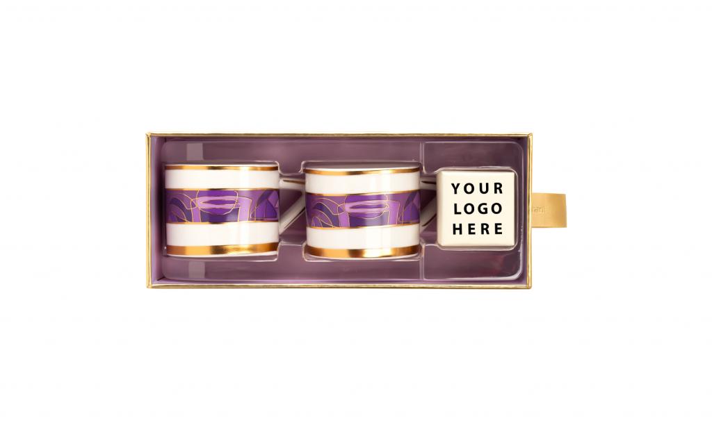 Purple Espresso Mug In A Gold Box