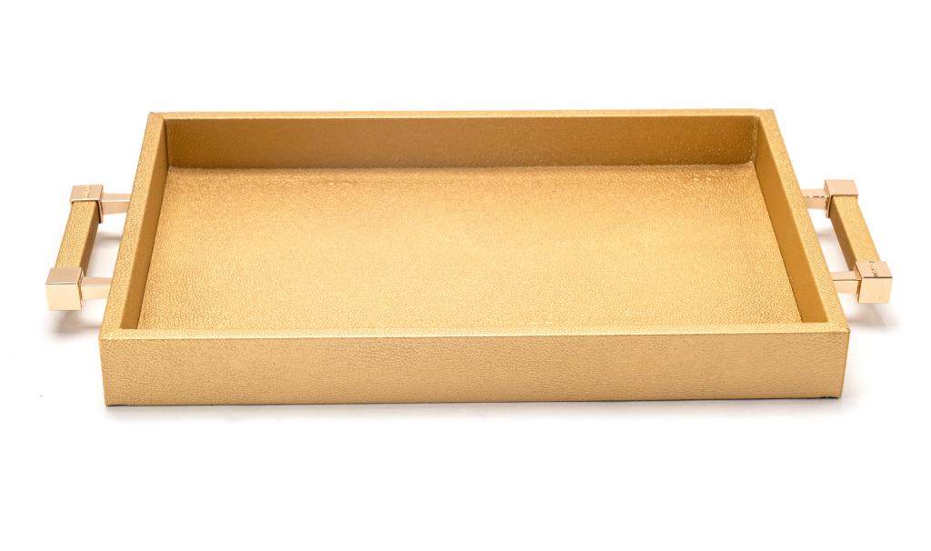 Congratulations Leathered Gold Tray Small