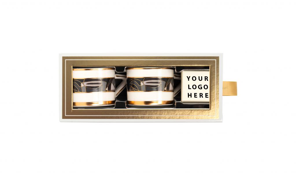 Black Espresso Mug In A Gold Box