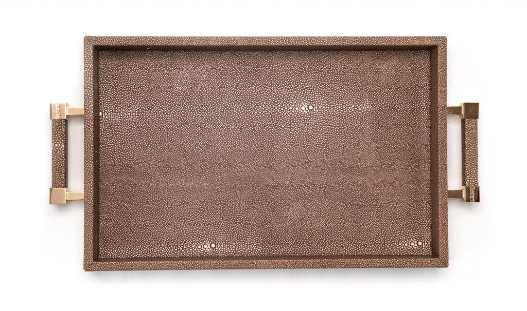 Leatherd Tray Brown Small Mix Chocolate
