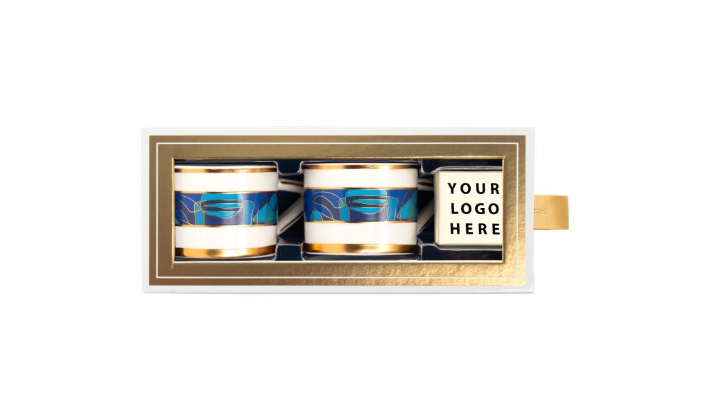Blue Espresso Mug In A Gold Box