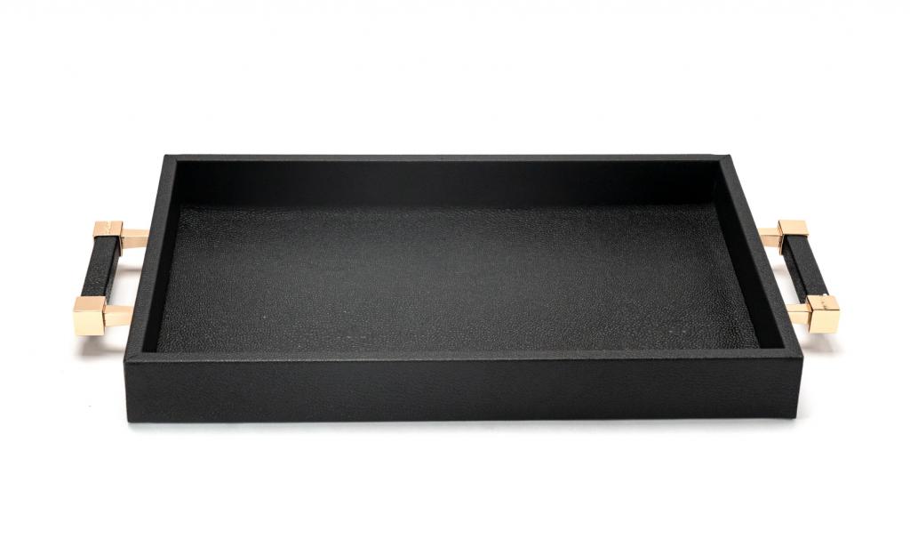 Congratulations Leathered Black Tray Small