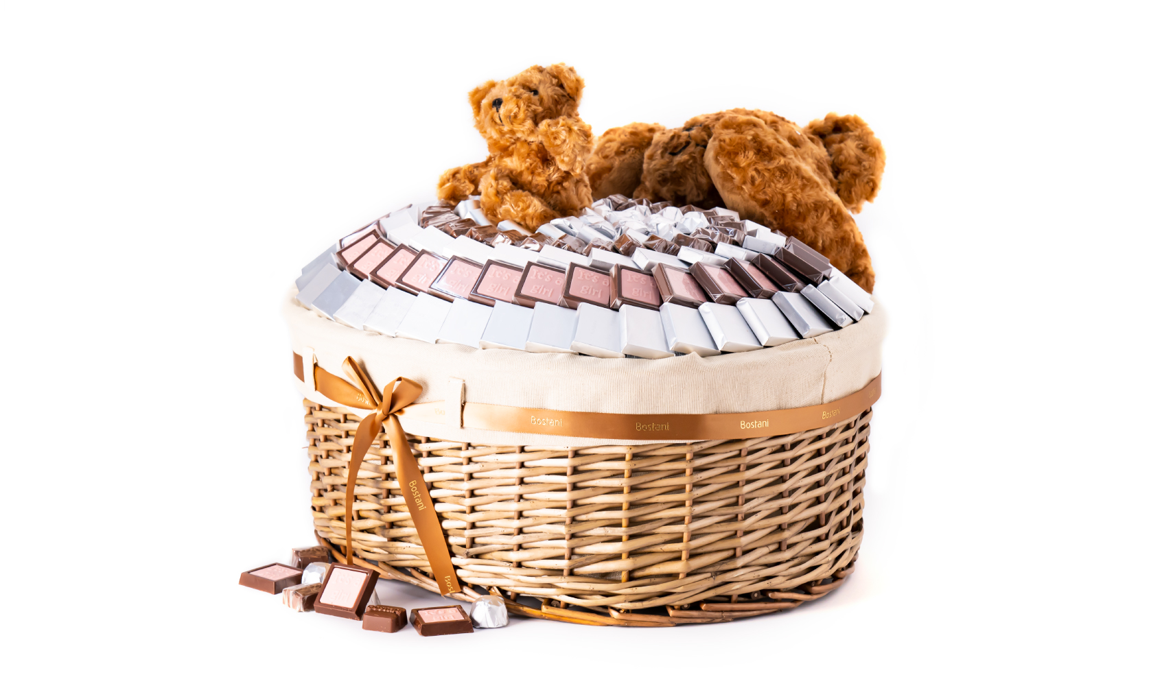 It's a Girl Bear Basket Big