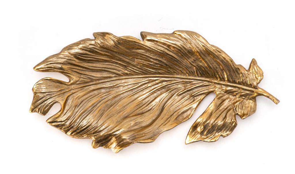 Fancy Gold Leaf Metal Dish With Eidkom Mubarak Phrase 1100g