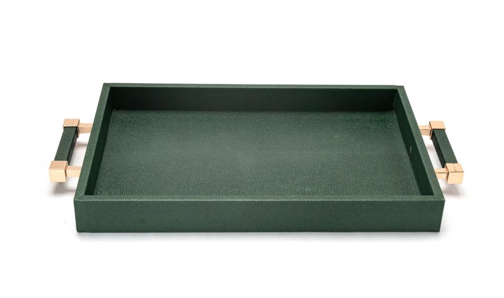 Congratulations Leathered Green Tray Small