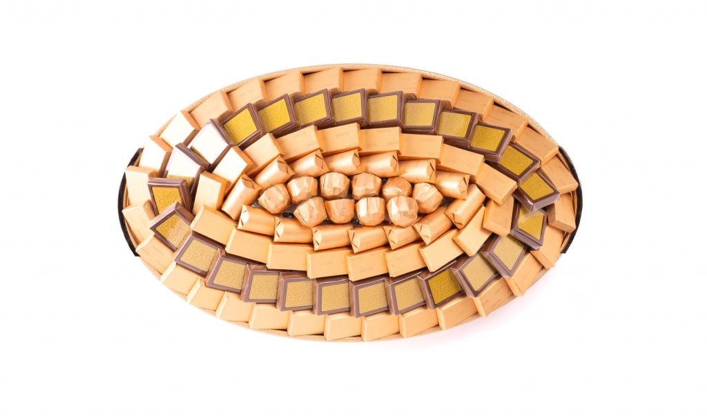 Gold Leather Oval Plate