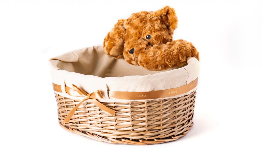 It's a Girl Bear Basket Small