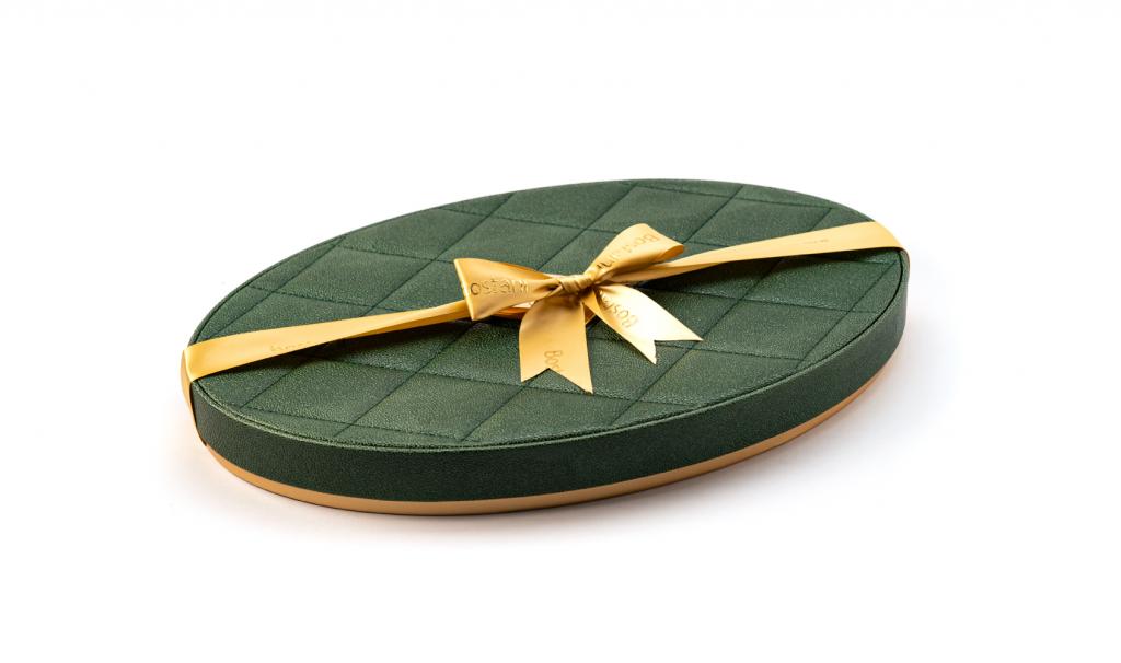 Green Oval Leathered Box Small