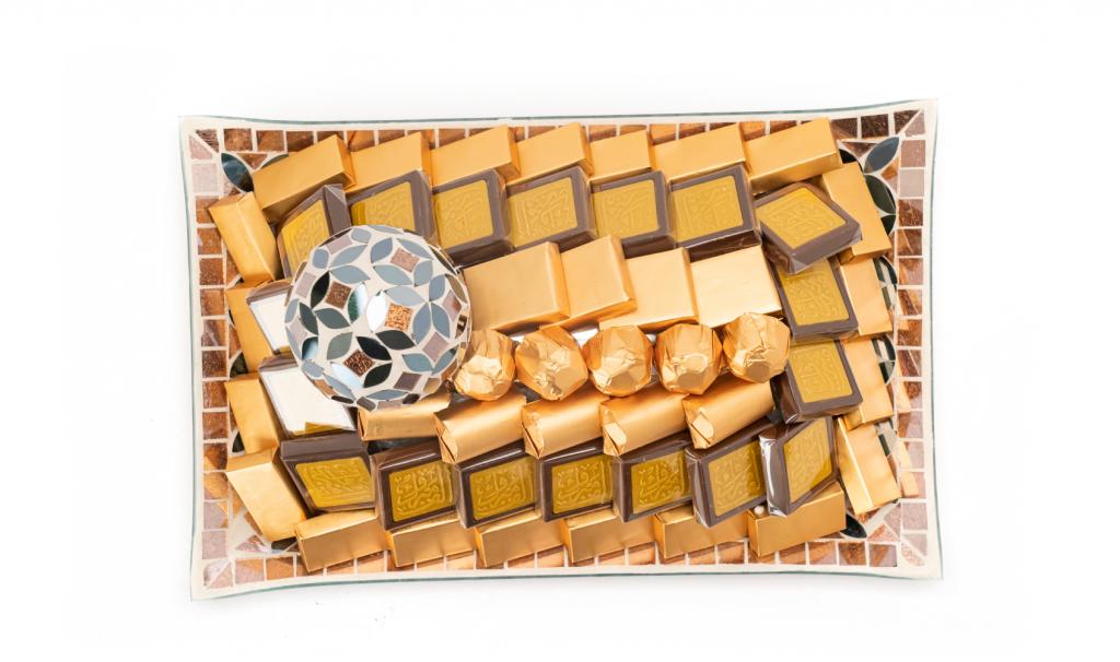 Congratulations Small Colored Mosaic Rectangle Glass Plate