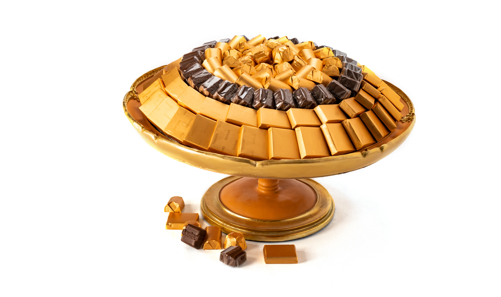 Mix Wood Chocolate Tray Big Gold