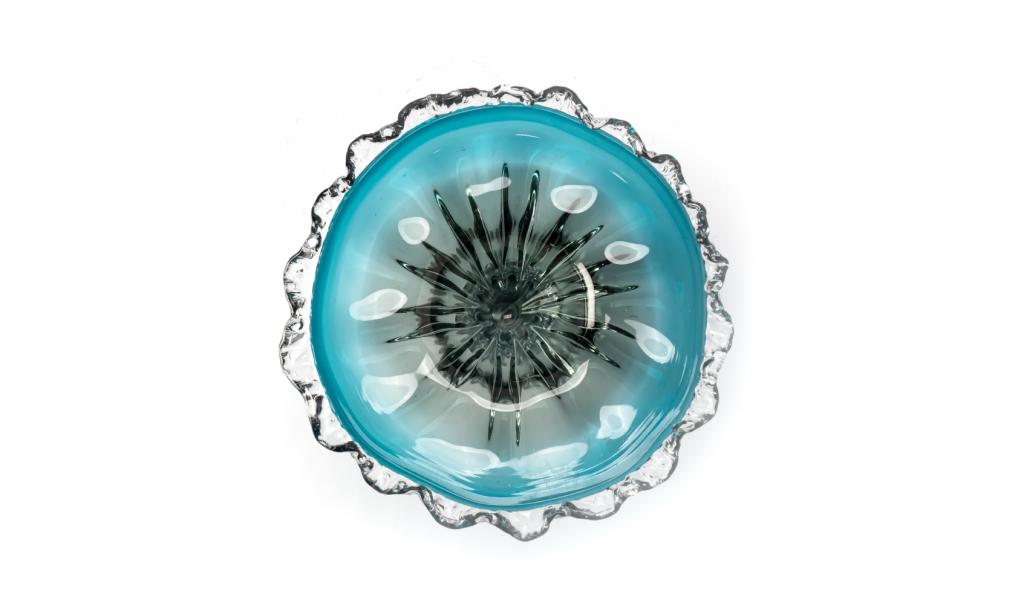 Star Glass Plate Blue Color Small