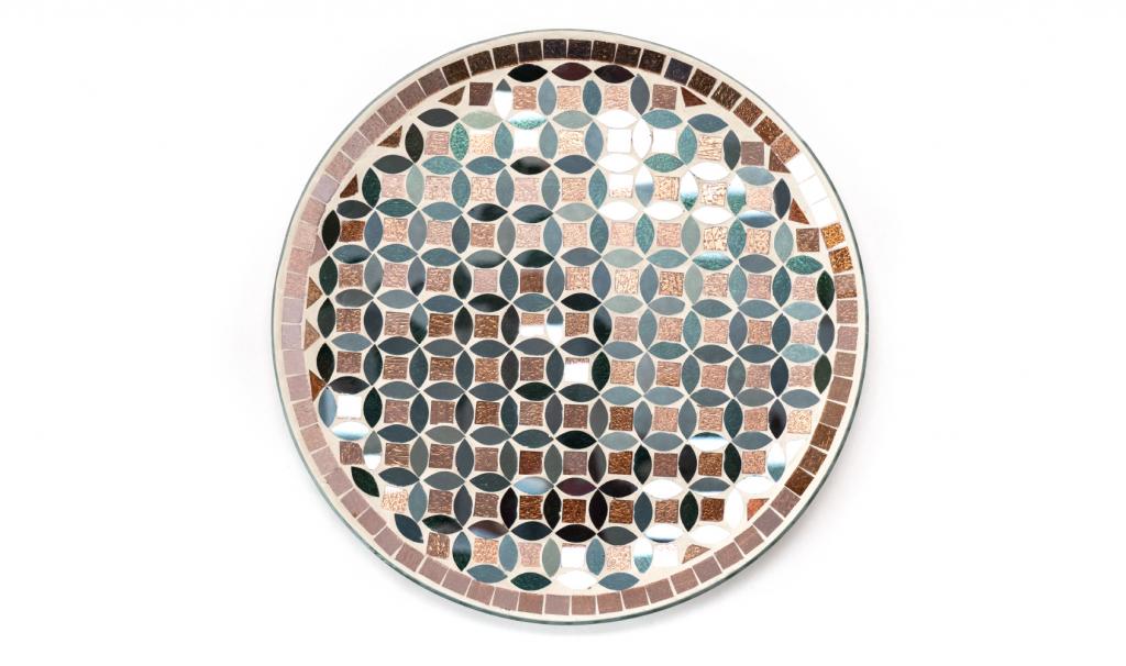 Congratulations Big Colored Mosaic Round Glass Plate