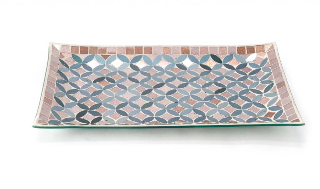 Congratulations Small Colored Mosaic Rectangle Glass Plate