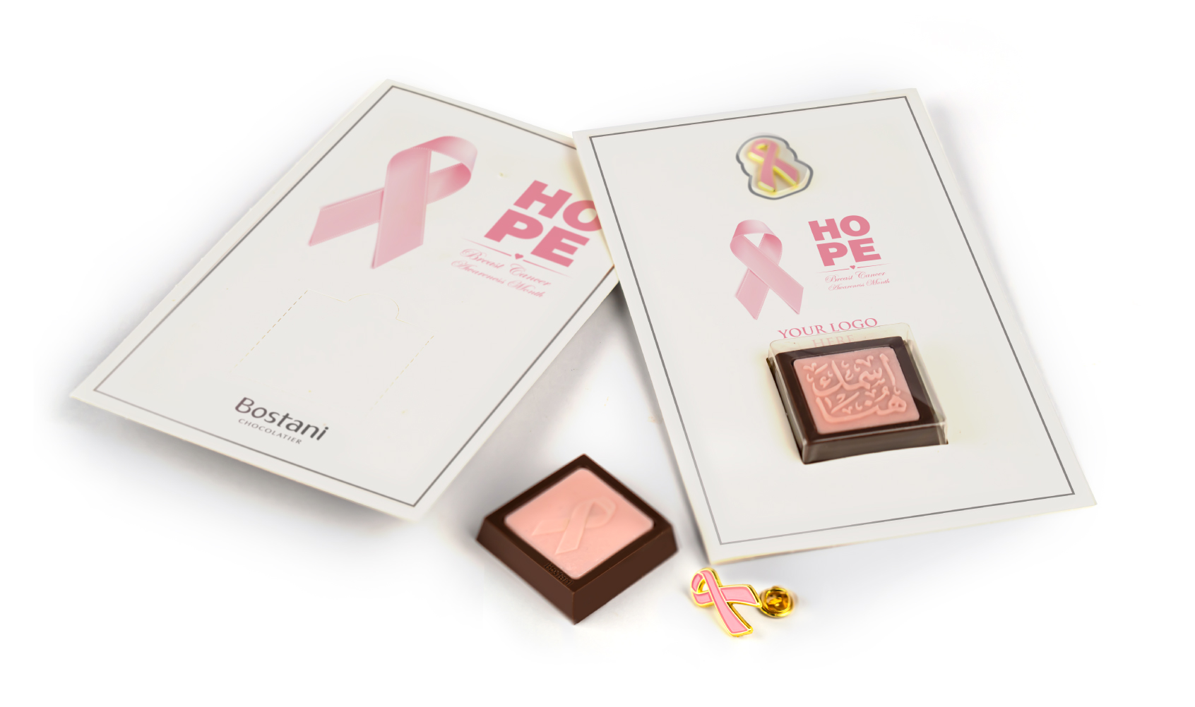 Invitation Card 1 Pcs Chocolate Breast Cancer Design