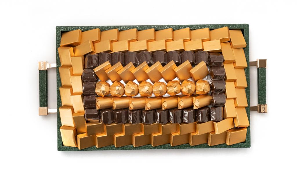 Leatherd Tray Green Small Mix Chocolate