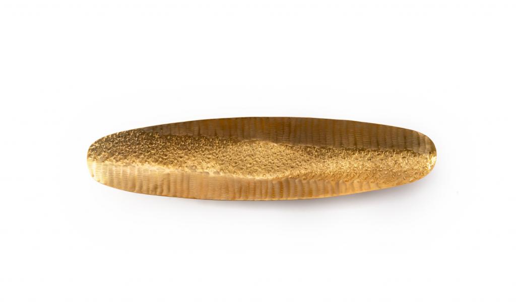 Fancy Gold Metal Dish With Eidkom Mubarak Phrase 1150g