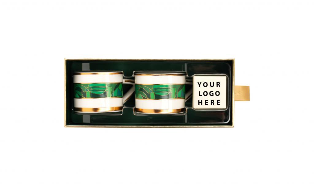 Green Espresso Mug In A Gold Box