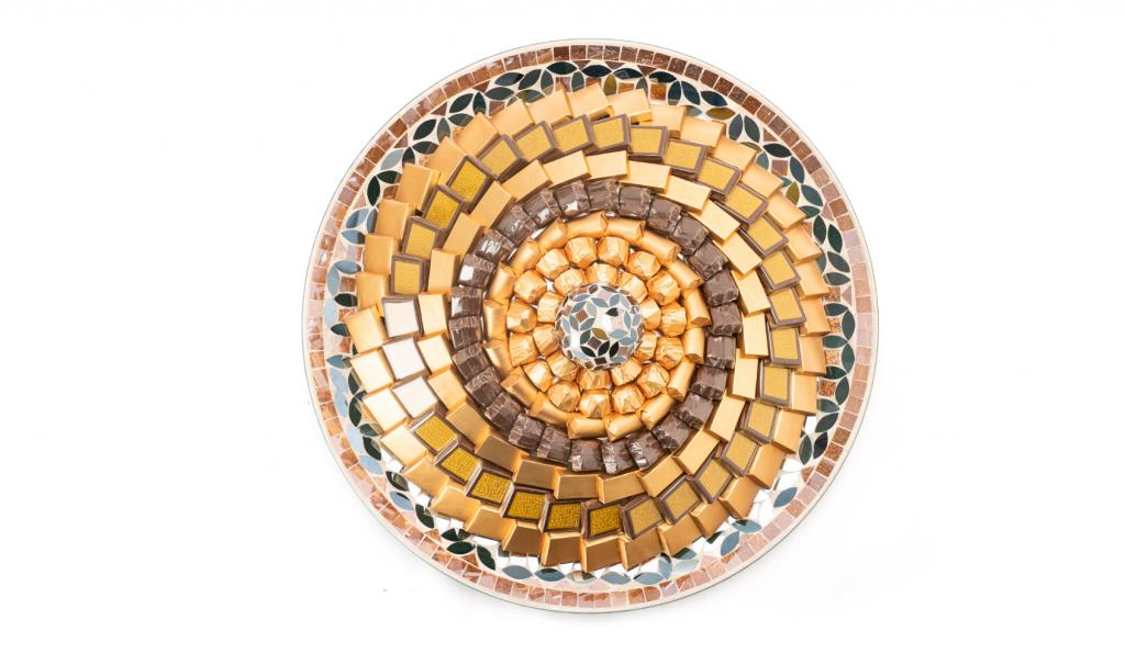 Get Well Soon Big Colored Mosaic Round Glass Plate
