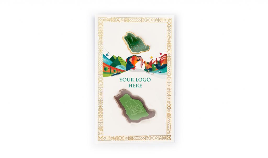 Customized National Day Card Green Pin