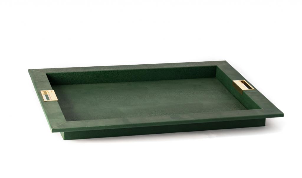 Fancy Green Leathered Tray With Kol 3am w Antom bkher Phrase 990g