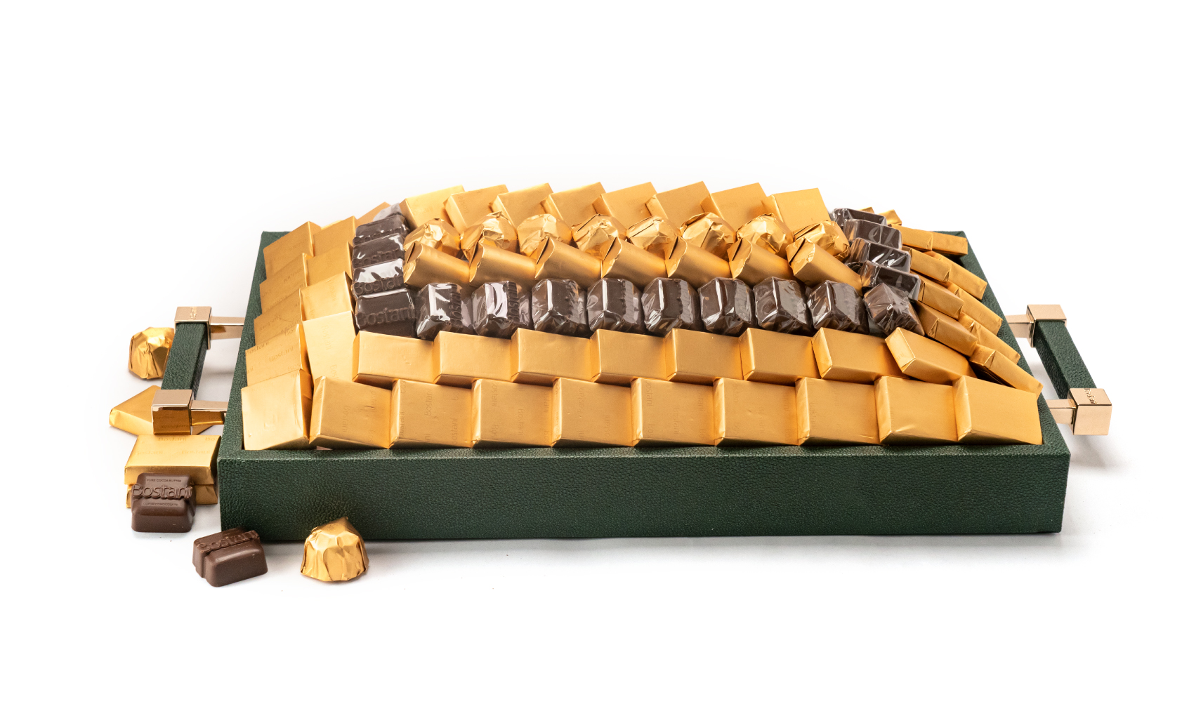 Leatherd Tray Green Small Mix Chocolate