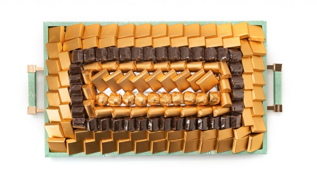 Leatherd Tray Tiffany Medium Mix Chocolate