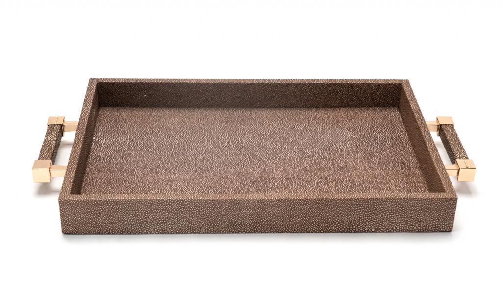 Leatherd Tray Brown Small Mix Chocolate