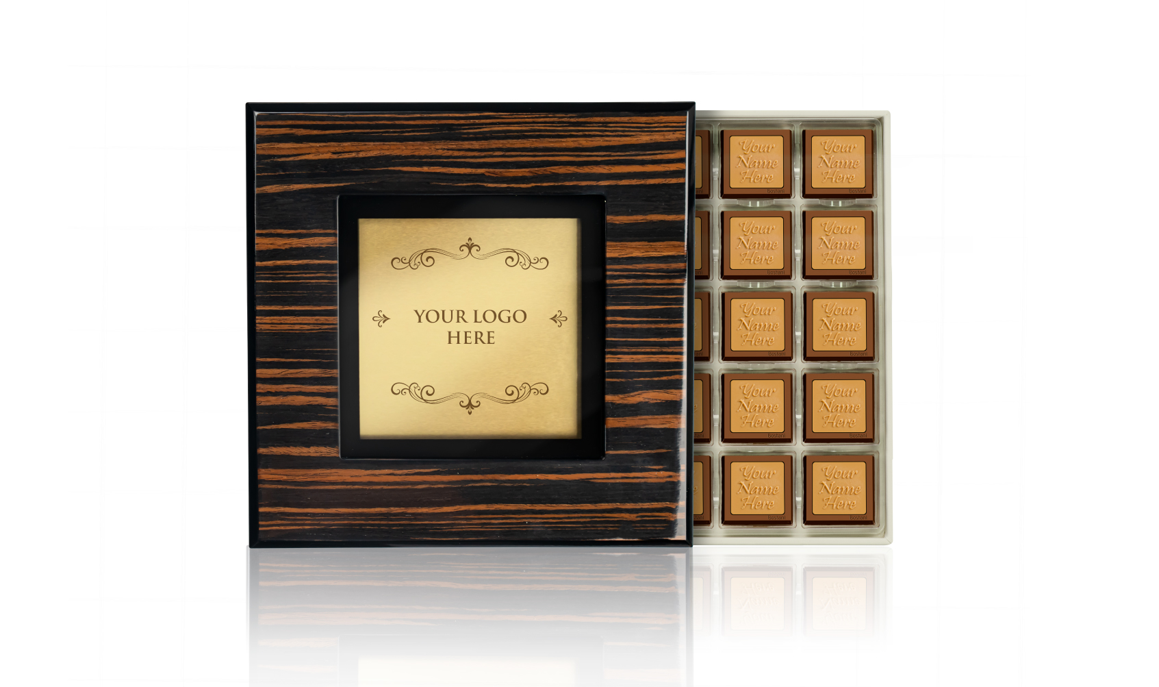 Black Wooden Box 50 PCS Chocolate